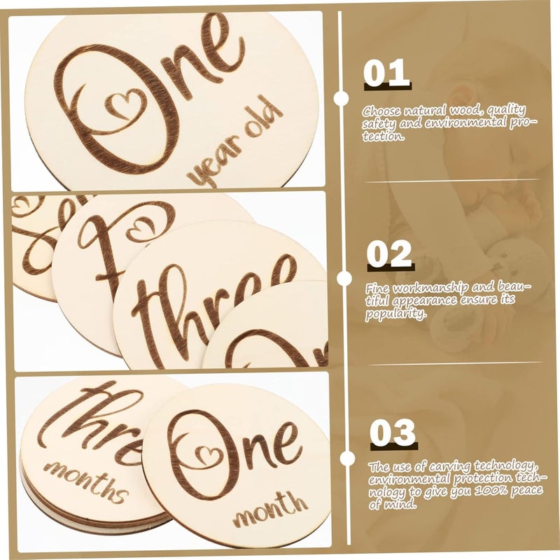 6Pcs Double Sided Milestone Cards For Newborn Photography Monthly Growth Keepsakes - Image 4